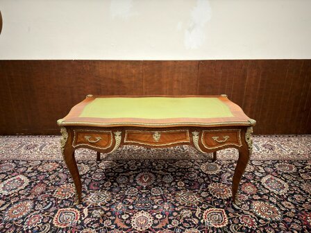 Klassiek-Antiek-Oud-Franse-Louis-XIV-Schrijftafel-Bureau-met-Bronzen-Ornamenten