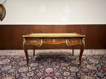 Klassiek-Antiek-Oud-Franse-Louis-XIV-Schrijftafel-Bureau-met-Bronzen-Ornamenten