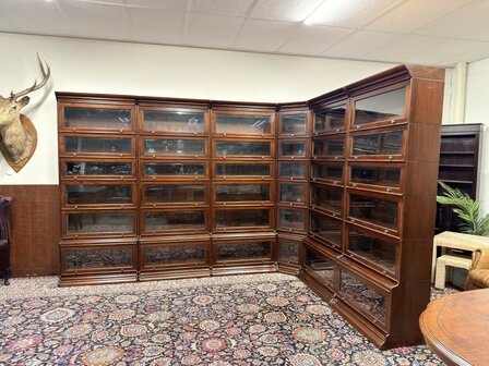 Klassiek-Engels-Antiek-Oud-Chesterfield-Globe-Wernicke-Stijl-Boekenkast-Bibliotheekkast-Hoekkast