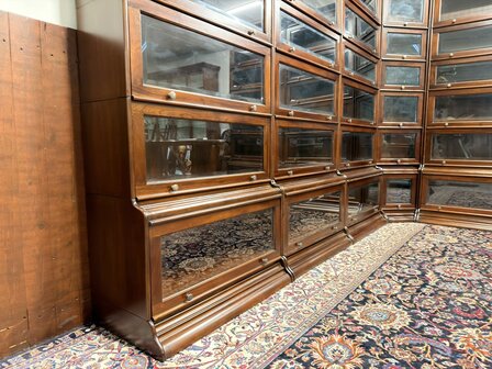 Klassiek-Engels-Antiek-Oud-Chesterfield-Globe-Wernicke-Stijl-Boekenkast-Bibliotheekkast-Hoekkast