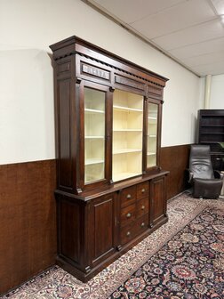 Klassiek-Engels-Antiek-Oud-Chesterfield-Apothekerskast-Boekenkast