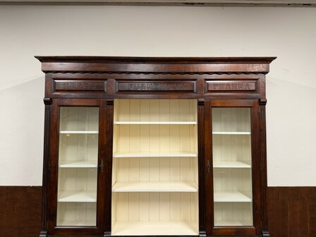 Klassiek-Engels-Antiek-Oud-Chesterfield-Apothekerskast-Boekenkast