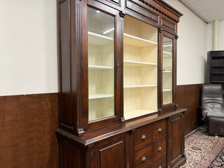 Klassiek-Engels-Antiek-Oud-Chesterfield-Apothekerskast-Boekenkast