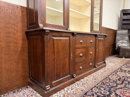 Klassiek-Engels-Antiek-Oud-Chesterfield-Apothekerskast-Boekenkast