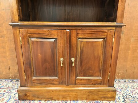 Klassiek-Engels-Oud-Antiek-Chesterfield-Mahoniehouten-Boekenkast