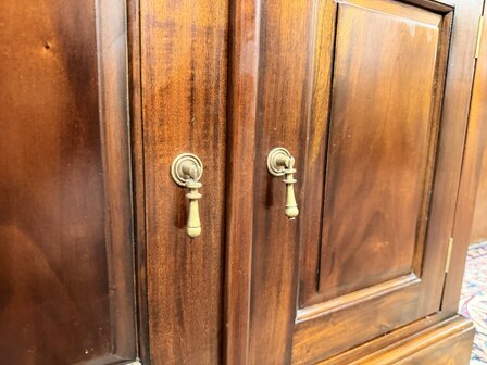 Klassiek-Engels-Oud-Antiek-Chesterfield-Mahoniehouten-Boekenkast