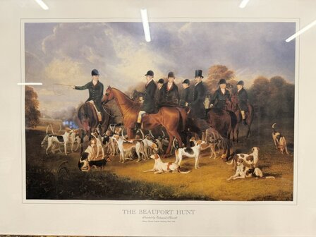 Klassiek-Engels-Antiek-Oud-Chesterfield-Prent-The-Beaufort-Hunt-1