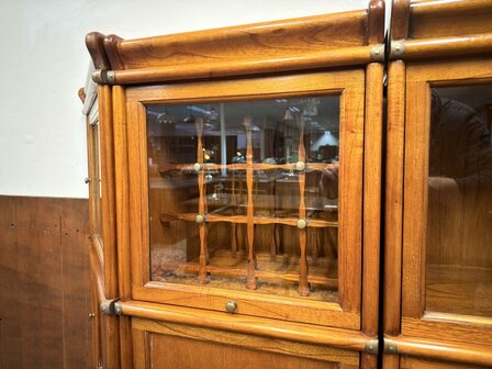 Klassiek-Engels-Antiek-Oud-Chesterfield-Originele-Globe-Wernicke-Wijnrek-in-Boekenkast-7