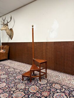 Klassiek-Engels-Antiek-Oud-Chesterfield-Originele-Globe-Wernicke-Trap-Bibliotheektrap