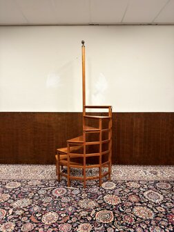 Zeer-Grote-Klassiek-Engels-Antiek-Oud-Chesterfield-Originele-Globe-Wernicke-Trap-Bibliotheektrap