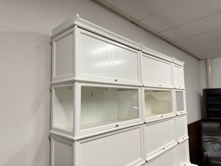 Klassiek-Engels-Antiek-Oud-Originele-Globe-Wernicke-Boekenkast-Wit