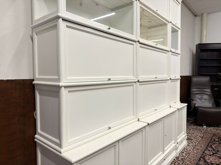 Klassiek-Engels-Antiek-Oud-Originele-Globe-Wernicke-Boekenkast-Wit