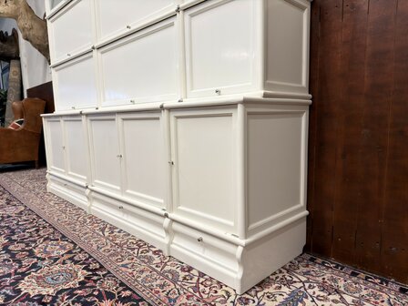 Klassiek-Engels-Antiek-Oud-Originele-Globe-Wernicke-Boekenkast-Wit