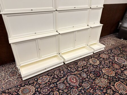 Klassiek-Engels-Antiek-Oud-Originele-Globe-Wernicke-Boekenkast-Wit