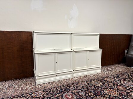 Klassiek-Engels-Antiek-Oud-Originele-Globe-Wernicke-Dressoir-Boekenkast-Wit