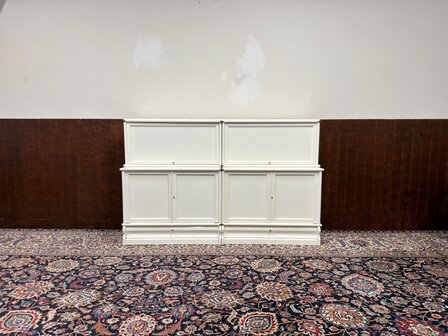 Klassiek-Engels-Antiek-Oud-Originele-Globe-Wernicke-Dressoir-Boekenkast-Wit