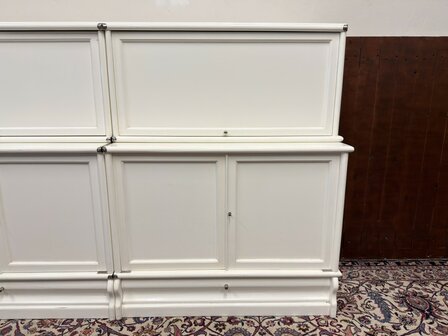 Klassiek-Engels-Antiek-Oud-Originele-Globe-Wernicke-Dressoir-Boekenkast-Wit