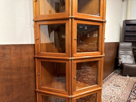 Klassiek-Engels-Antiek-Oud-Originele-Globe-Wernicke-Halfronde-Vitrinekast-Boekenkast