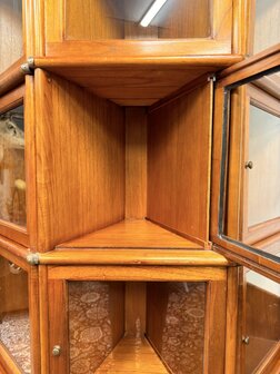 Klassiek-Engels-Antiek-Oud-Originele-Globe-Wernicke-Halfronde-Vitrinekast-Boekenkast