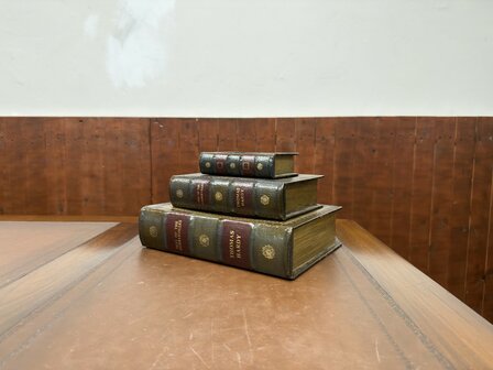 Klassiek-Engels-Antiek-Oud-Opbergboek-Lade-Boek