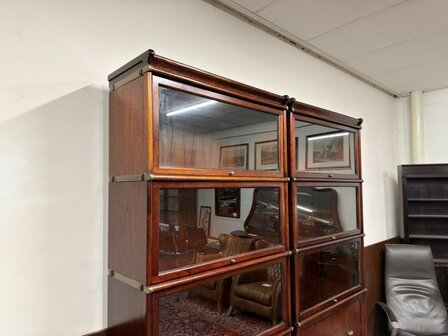 Klassiek-Engels-Antiek-Oud-Chesterfield-Originele-Globe-Wernicke-Boekenkast-Kast-Mahoniehout