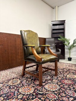 Klassiek-Engels-Antiek-Oud-Chesterfield-Set-Stoelen-Eetkamerstoelen-Stoel