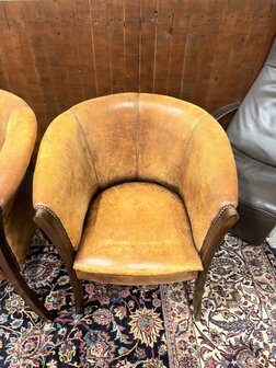 Klassiek-Engels-Antiek-Oud-Chesterfield-Schaapsleder-Schaap-Leder-Set-Stoelen-Eetkamerstoelen-Stoel