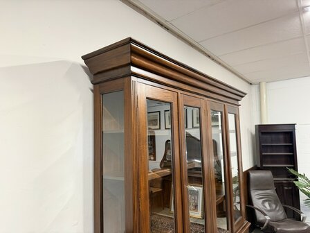 Klassiek-Engels-Antiek-Oud-Chesterfield-Mahonie-Buffetkast-Boekenkast-Kast