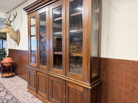 Klassiek-Engels-Antiek-Oud-Chesterfield-Mahonie-Buffetkast-Boekenkast-Kast