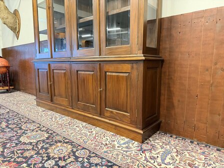 Klassiek-Engels-Antiek-Oud-Chesterfield-Mahonie-Buffetkast-Boekenkast-Kast