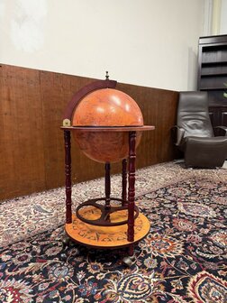 Klassiek-Engels-Antiek-Oud-Chesterfield-Globe-Wereldbol-Globebar-Bar