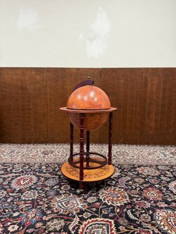 Klassiek-Engels-Antiek-Oud-Chesterfield-Globe-Wereldbol-Globebar-Bar