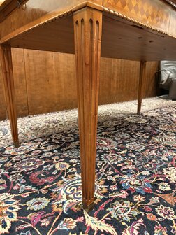 Klassiek-Antiek-Oud-Engels-Chesterfield-Schrijftafel-Bureau-Desk-met-Groen-Leder-Ingelegd-9