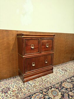 Klassiek-Antiek-Oud-Engels-Chesterfield-Originele-Globe-Wernicke-Boekenkast-Ladekast-Kantoorkast