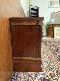 Klassiek-Antiek-Oud-Engels-Chesterfield-Originele-Globe-Wernicke-Boekenkast-Ladekast-Kantoorkast-3