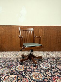 Klassiek-Engels-Antiek-Oud-Bureaustoel-President-Chair
