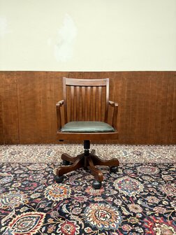 Klassiek-Engels-Antiek-Oud-Bureaustoel-President-Chair