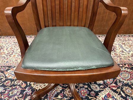 Klassiek-Engels-Antiek-Oud-Bureaustoel-President-Chair