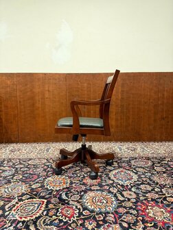 Klassiek-Engels-Antiek-Oud-Bureaustoel-President-Chair