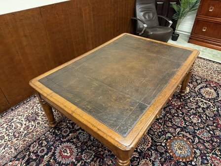 Antiek-Klassiek-Oud-Engels-Chesterfield-Schrijftafel-Bureau-Partnerdesk