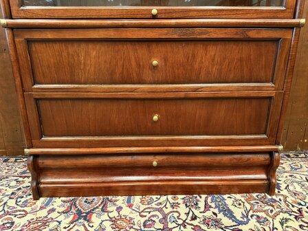 Klassiek-Oud-Antiek-Engels-Chesterfield-Originele-Globe-Wernicke-Boekenkast-Vitrinekast-Kast-11