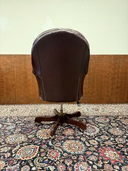 Klassiek-Engels-Oud-Antiek-Chesterfield-Vintage-Springvale-Bureaustoel-Director-Chair-Oxblood-Leder