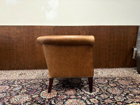 Klassiek-Oud-Antiek-Engels-Antiek-Vintage-Chesterfield-Schaap-Leder-Fauteuil-Arm-Chair-Laura-Ashley