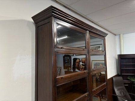 Klassiek-Oud-Antiek-Engels-Antiek-Vintage-Chesterfield-Globe-Wernicke-Boekenkast-Kast