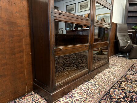 Klassiek-Oud-Antiek-Engels-Antiek-Vintage-Chesterfield-Globe-Wernicke-Boekenkast-Kast