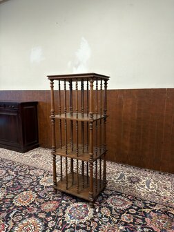 Klassiek-Oud-Antiek-Engels-Antiek-Vintage-Chesterfield-Boekenmolen-Boekenrek-Boekenkast