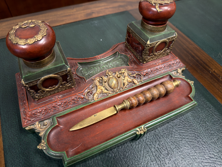 Antieke-Franse-Empire-inktstel-bureau-set-met-briefopener-4