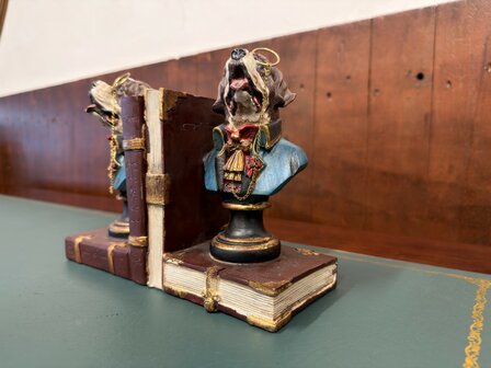 Klassiek-Engels-Vintage-Antiek-Oud-Chesterfield-Boxer-Boekensteun-Boeken-Steun