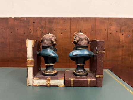 Klassiek-Engels-Vintage-Antiek-Oud-Chesterfield-Boxer-Boekensteun-Boeken-Steun