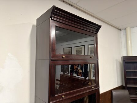 Klassiek-Antiek-Oud-Chesterfield-Engels-Vintage-Globe-Wernicke-Stijl-Boekenkast-Kast